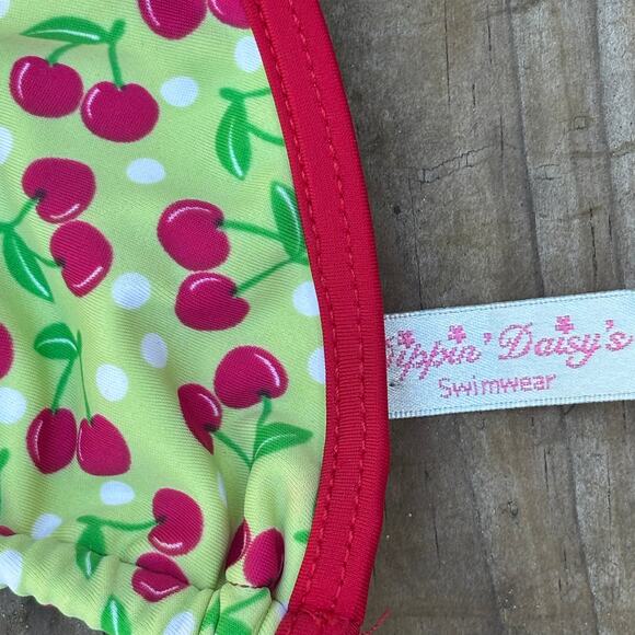 Y2k Bikini Halter Tie Top Cherries Colorful Coquette Early 2000s Swim Suit Top - Picture 5 of 6